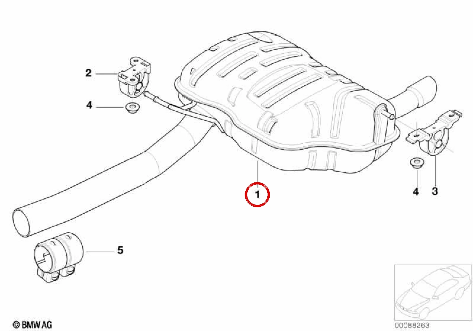 BMW 3 Serisi E46 Arka Egzoz Susturucusu 18107507800