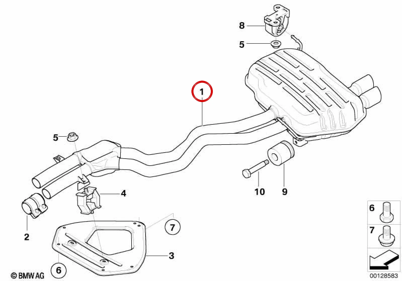 BMW Z4 E85 Orta Bağlantılı Arka Susturucu 18107520237