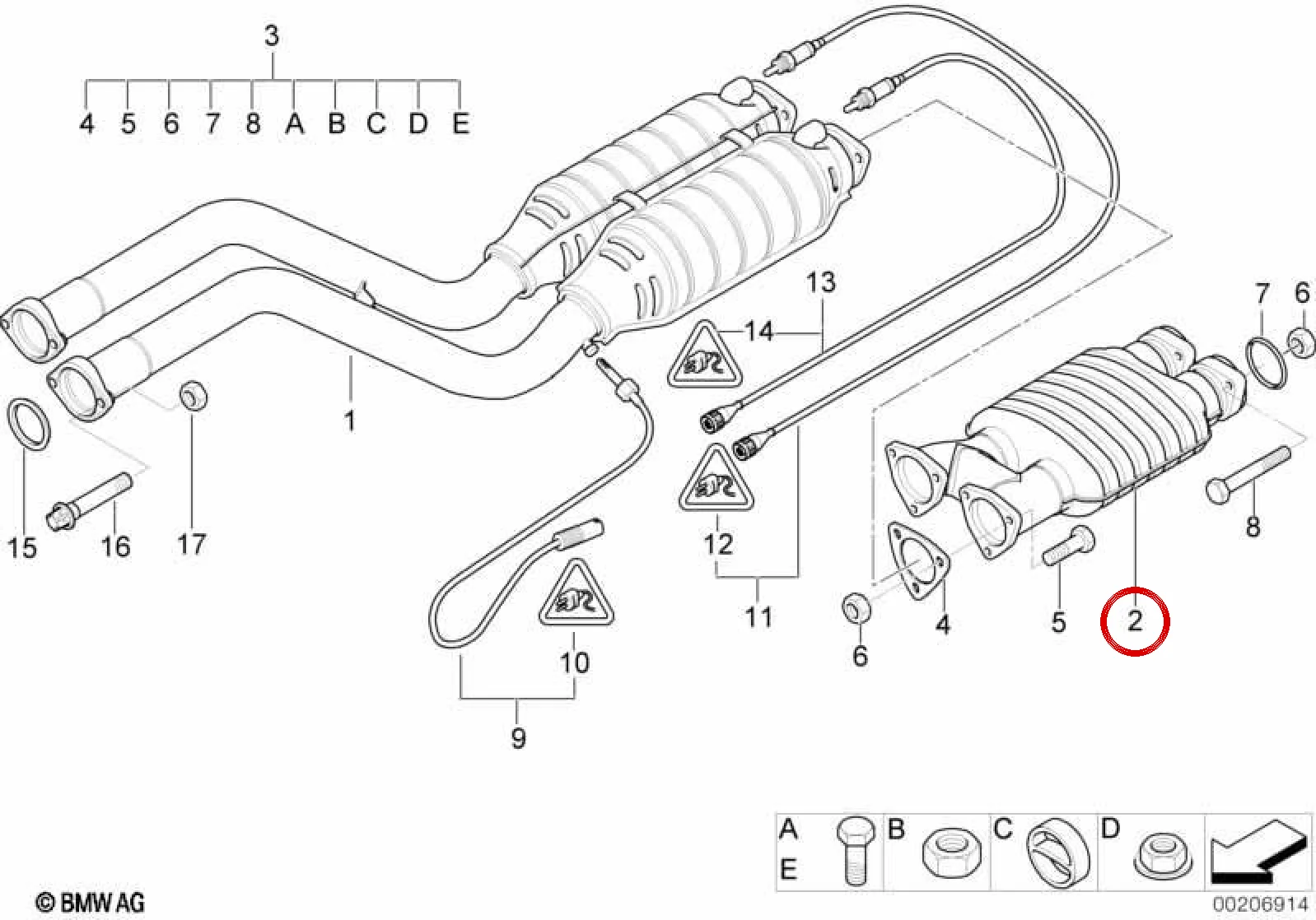 BMW 3 Serisi E36 Orta Egzoz Susturucusu 18107831421