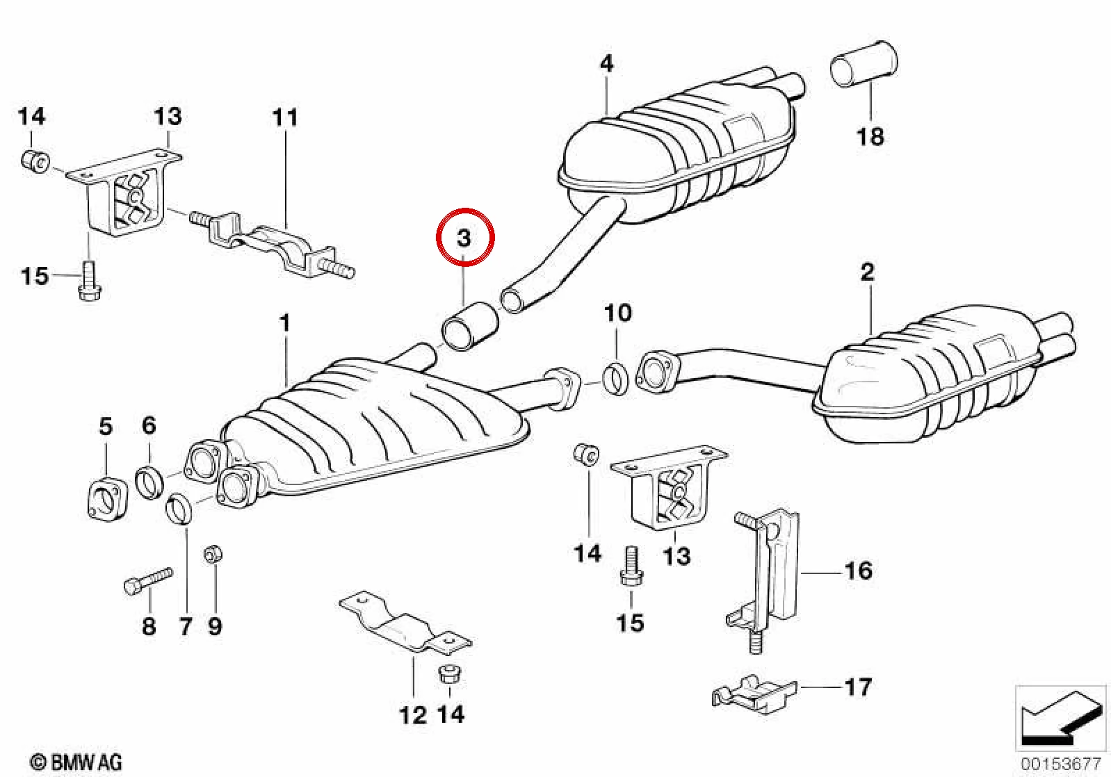 BMW 8 Serisi E31 Egzoz Kaynak Manşonu 68 mm 18111402258