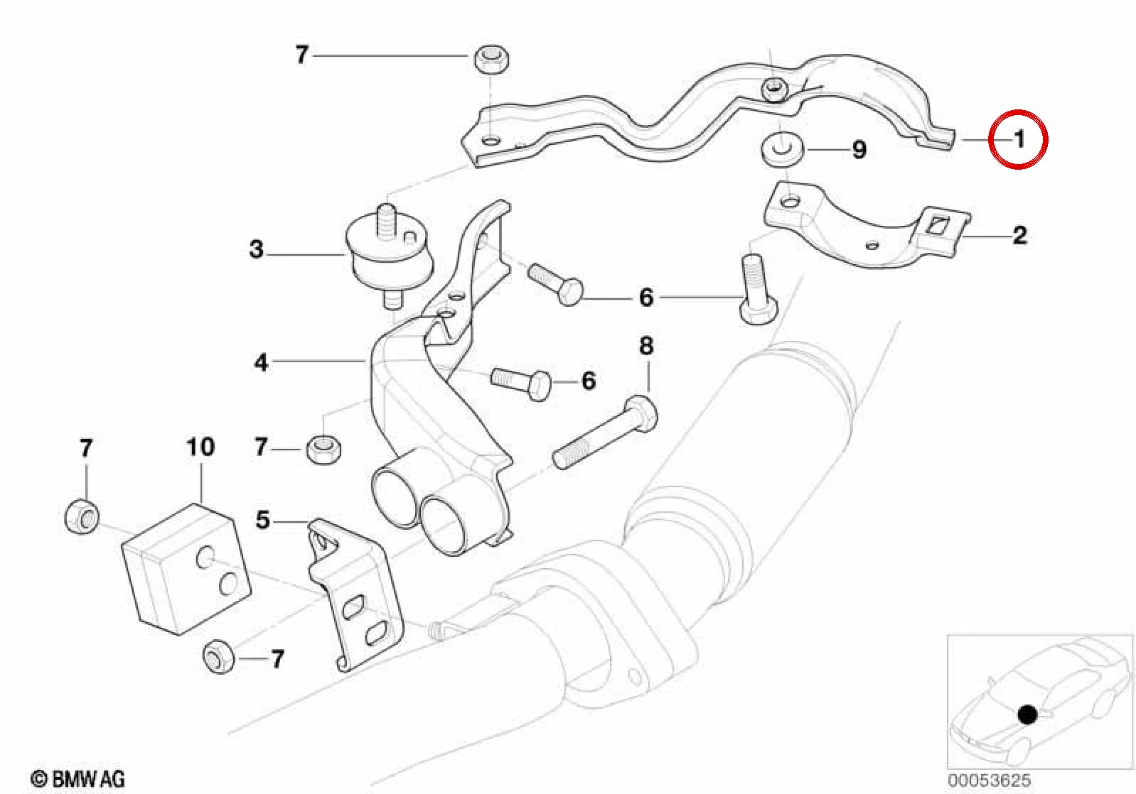 BMW 7 Serisi E38 Katalizör Tutucu Braketi 18202248940