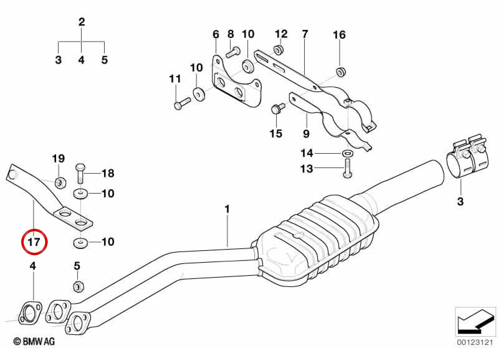 BMW 5 Serisi E39 Egzoz Borusu Askı Braketi 18207501047