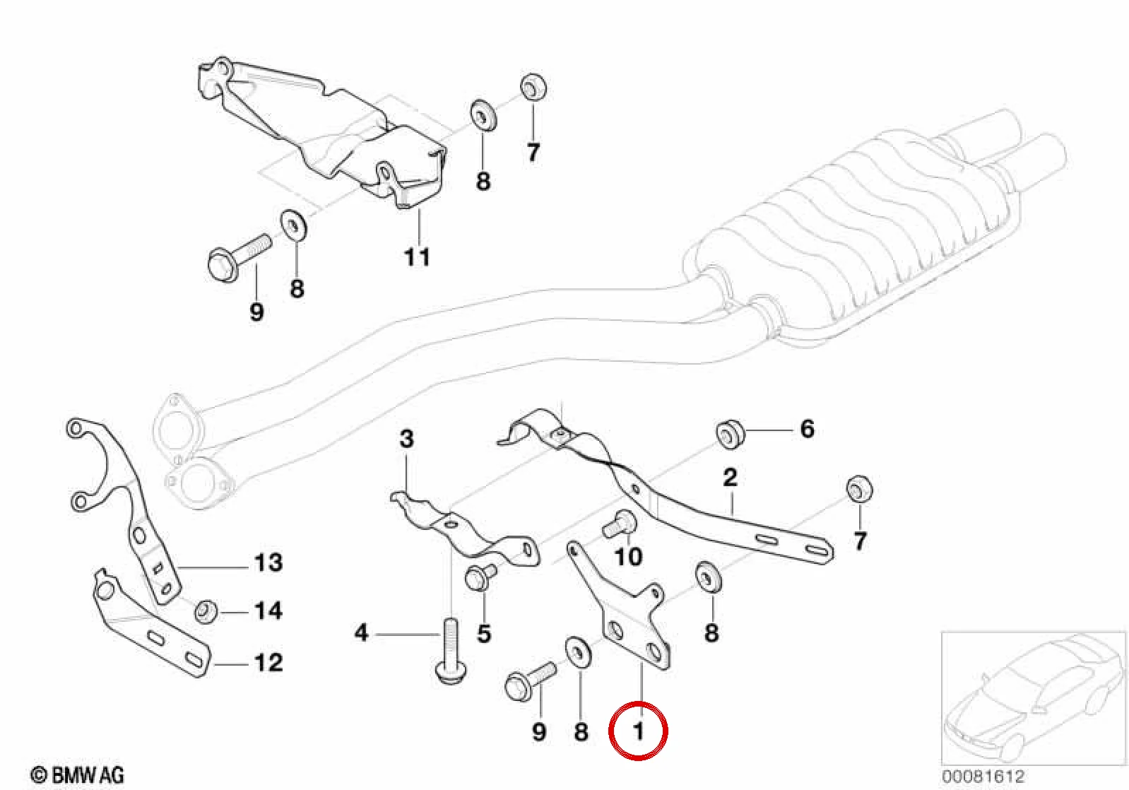 BMW 5 Serisi E39 Egzoz Askı Desteği E39 18207504249