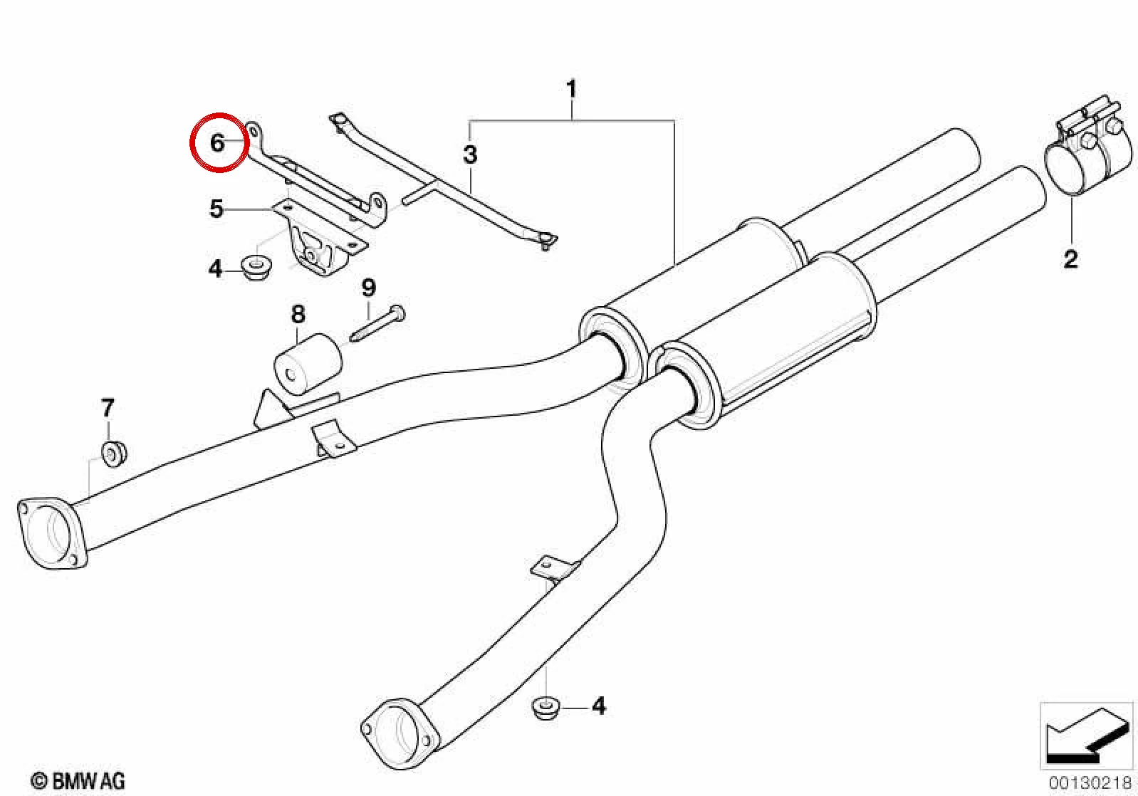 BMW E60 E61 E63 E64 Egzoz Taşıyıcı Plakası 18207523966