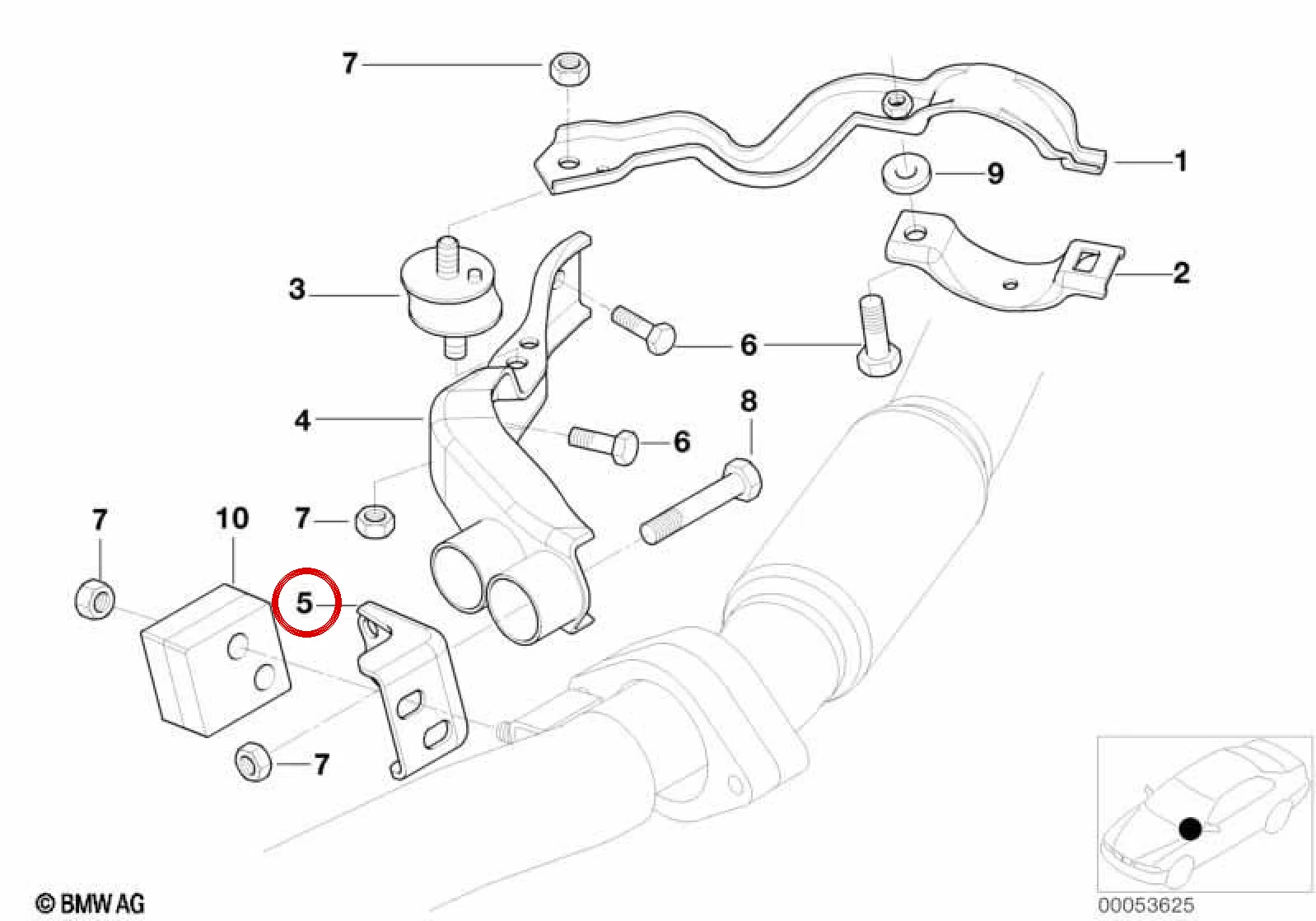 BMW 7 Serisi E38 Katalizör Bağlantı Braketi 18207785091