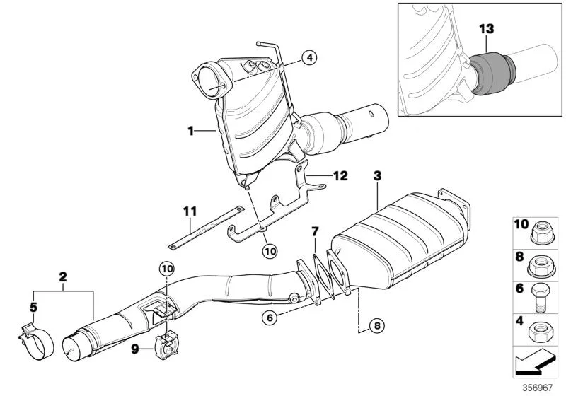 BMW 5 Serisi E60 E61 Dizel Egzoz Askı Braketi 18207789884