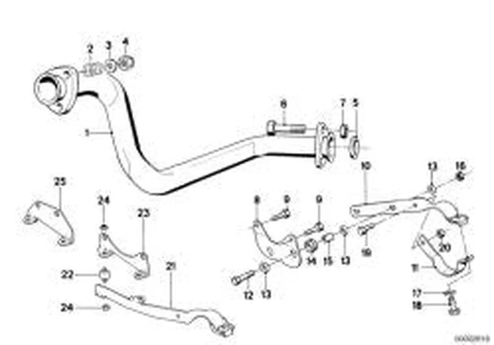 BMW 5 Serisi E28 Egzoz Üzengi Braketi 524td 18211175696