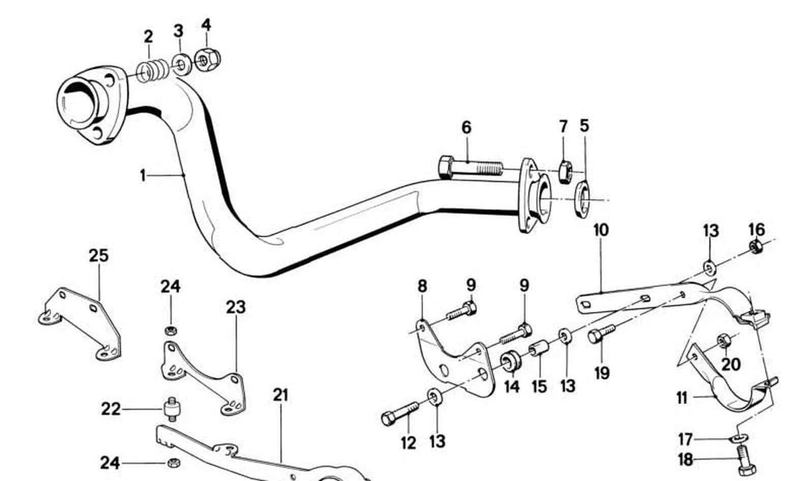 BMW 5 Serisi E28 Egzoz Üzengi Braketi 524td 18211175696