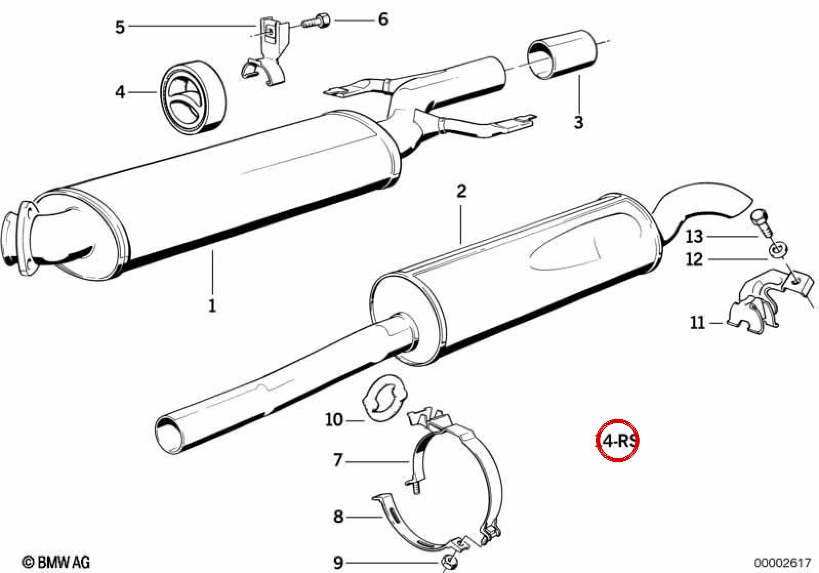 BMW E28 E30 Egzoz Montaj Parçaları Takımı 18211177343