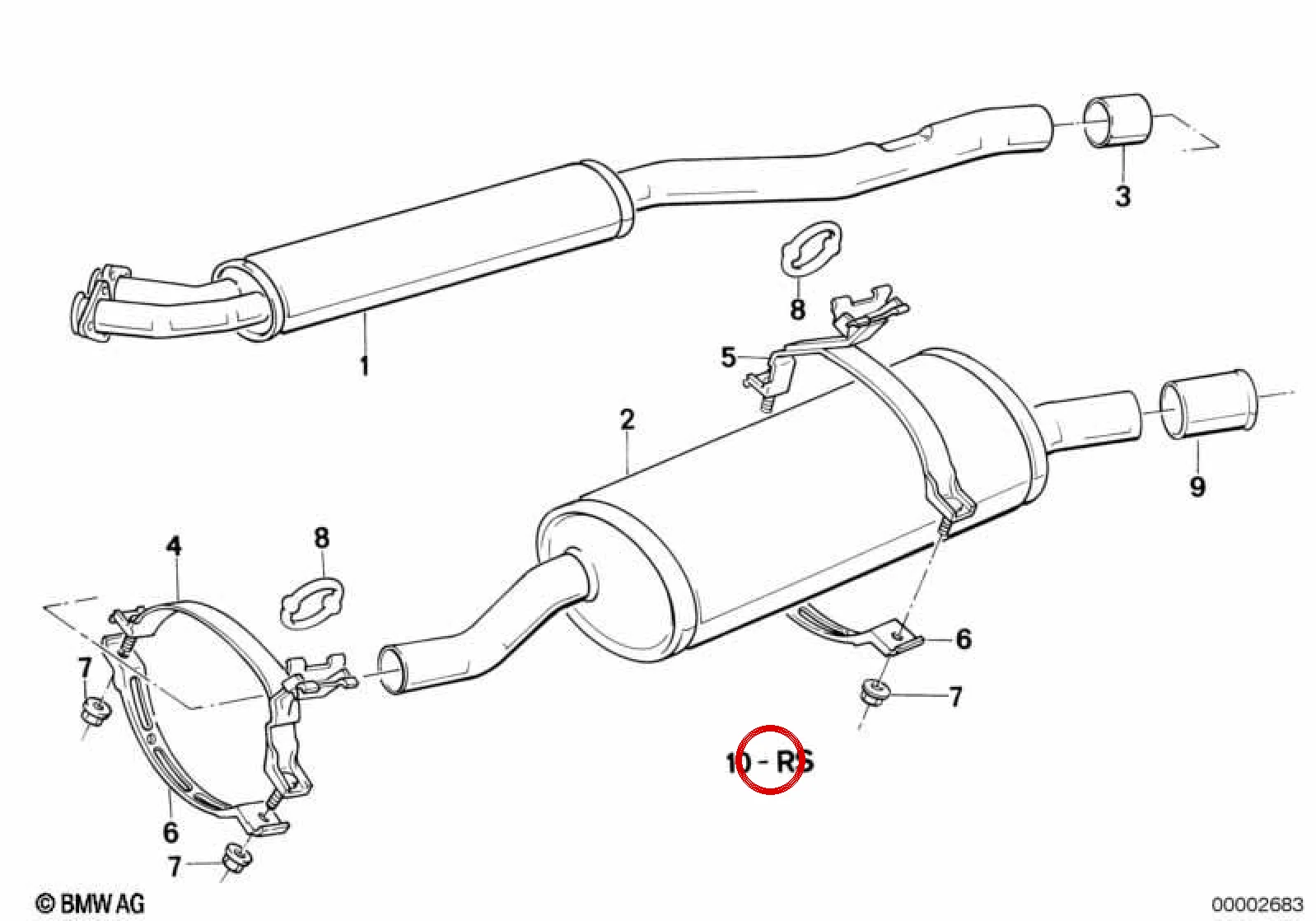BMW 3 Serisi E30 Egzoz Sistemi Montaj Kiti 18211177786