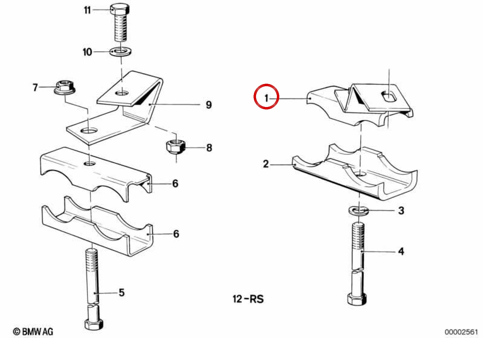 BMW 6 Serisi E24 Arka Susturucu Köşebent Tutucusu 18211245369