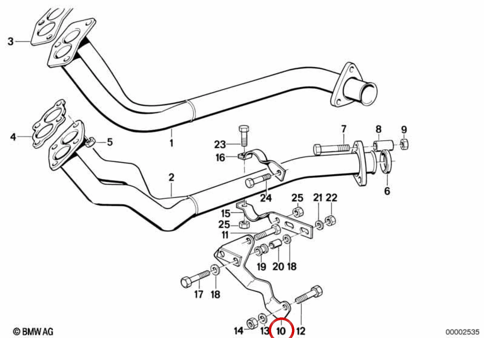 BMW E21 E28 E30 Egzoz Askı Braketi 18211245829