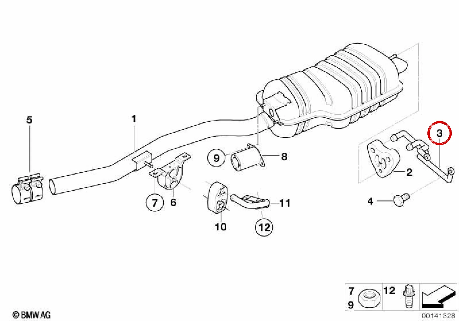 BMW 3 Serisi E46 Egzoz Borusu Tutucu Braketi 18212247709