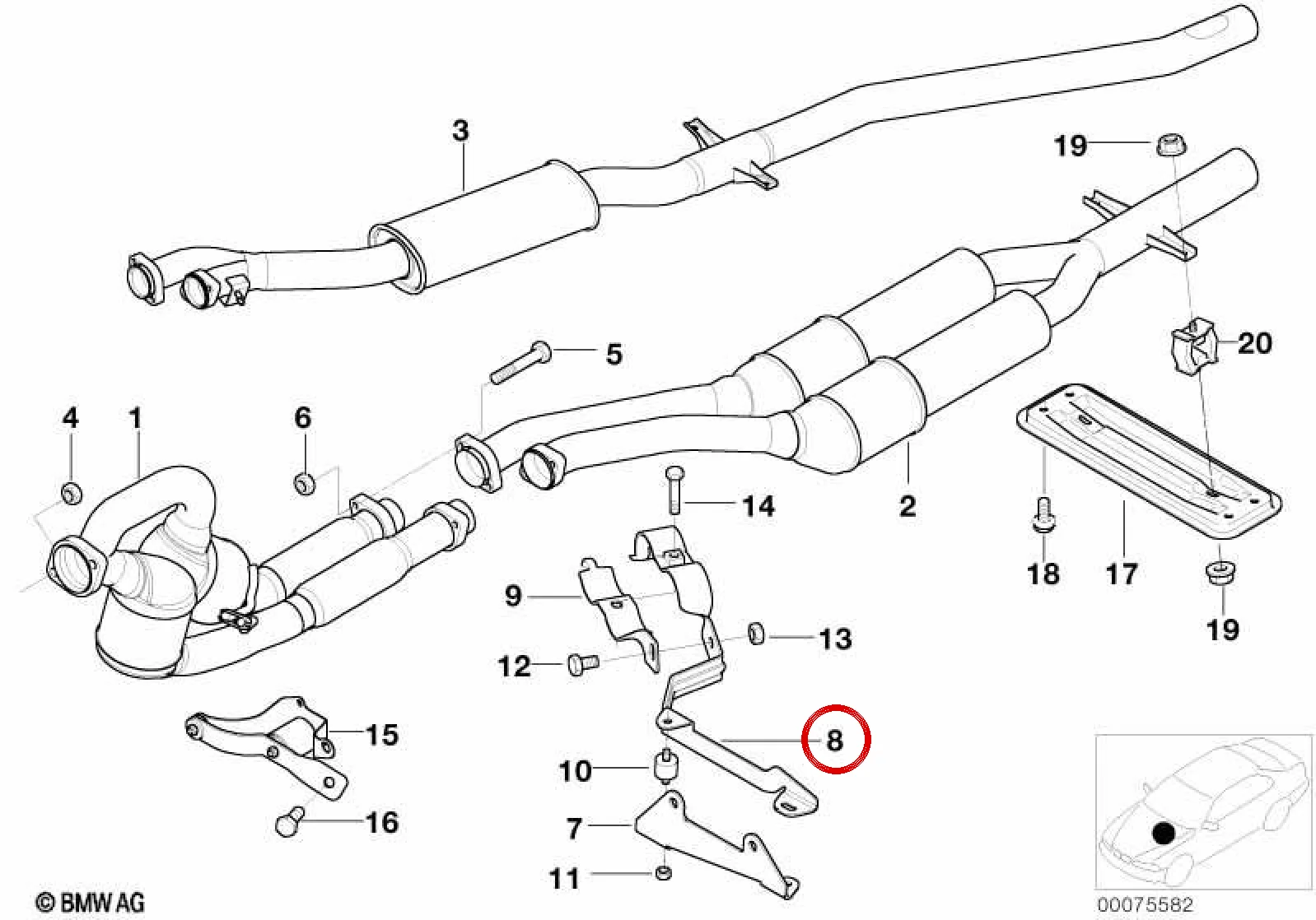 BMW 5 Serisi E39 Egzoz Hattı Destek Braketi 18217788015