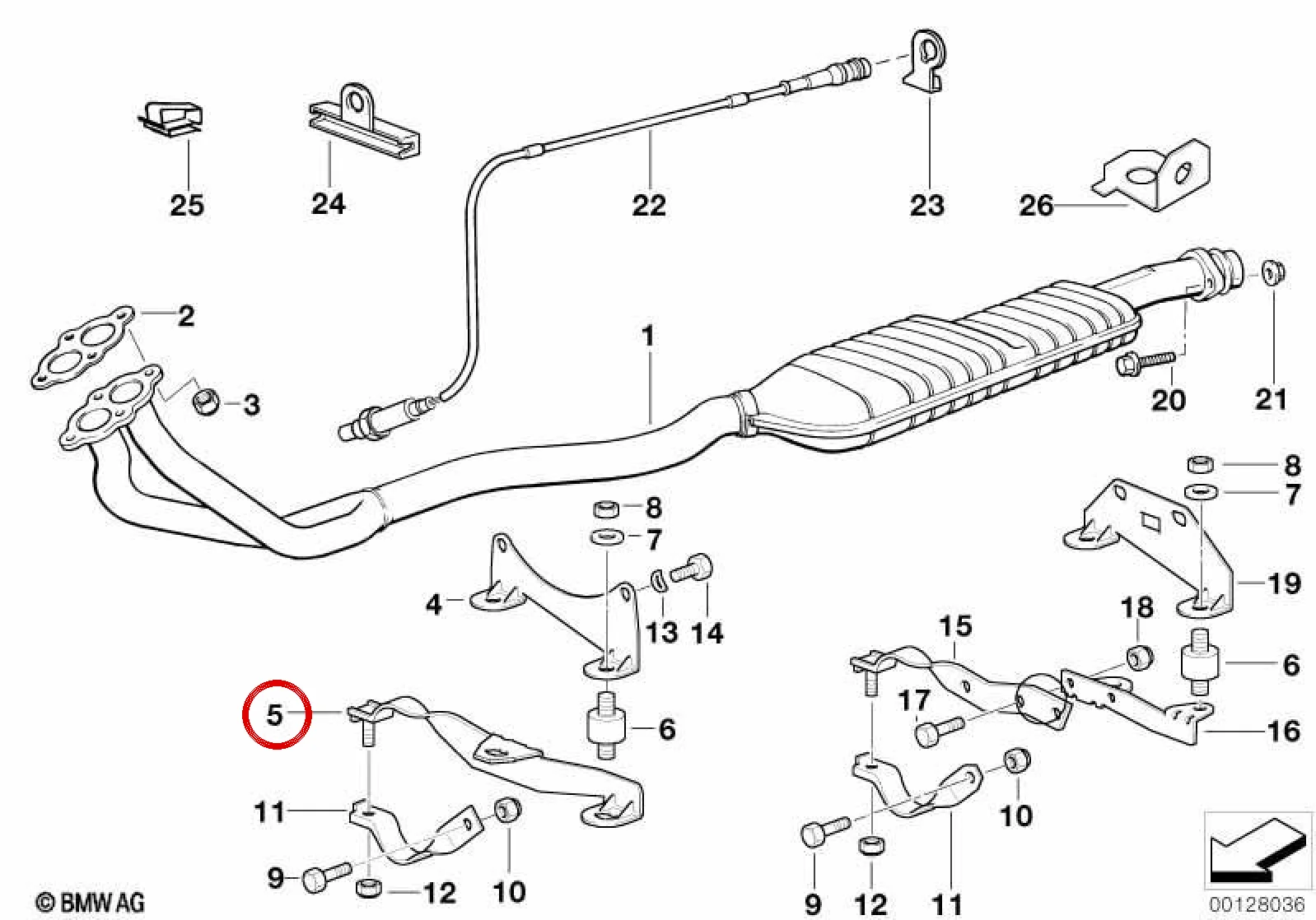 BMW 3 Serisi E36 Egzoz Borusu Askı Braketi 18301728573