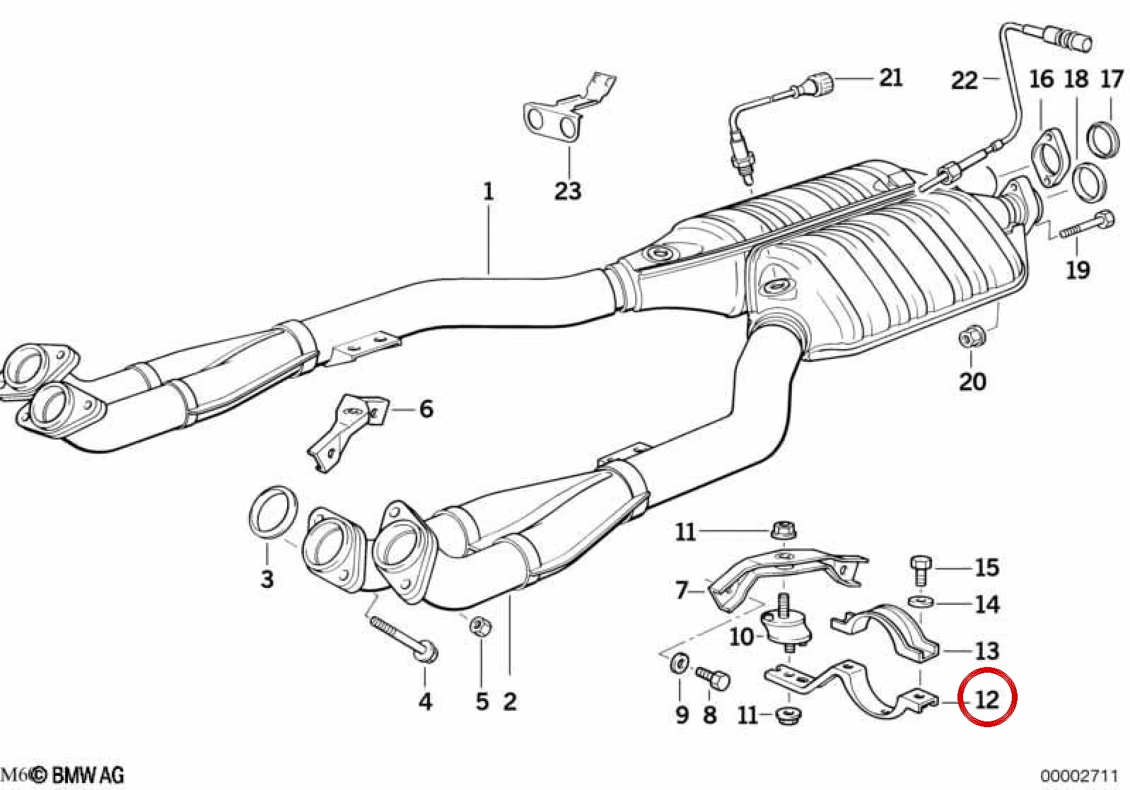 BMW 5 Serisi E34 Sağ Egzoz Tutucusu 18301741688