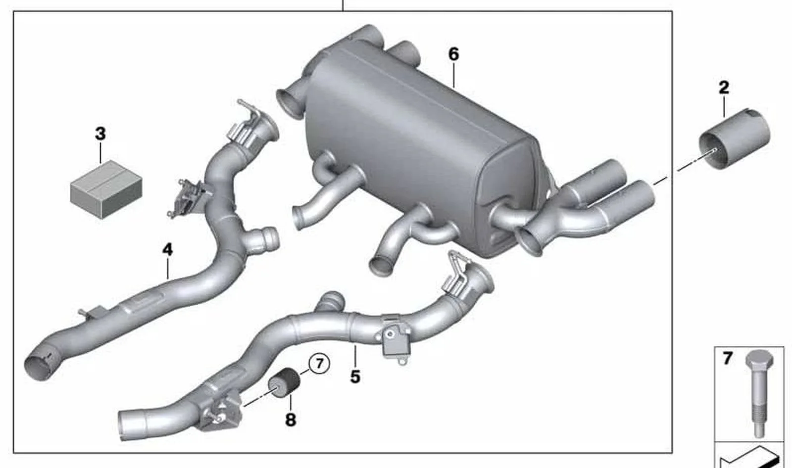 BMW 4 Serisi F83 Egzoz Montaj Seti 18302409610