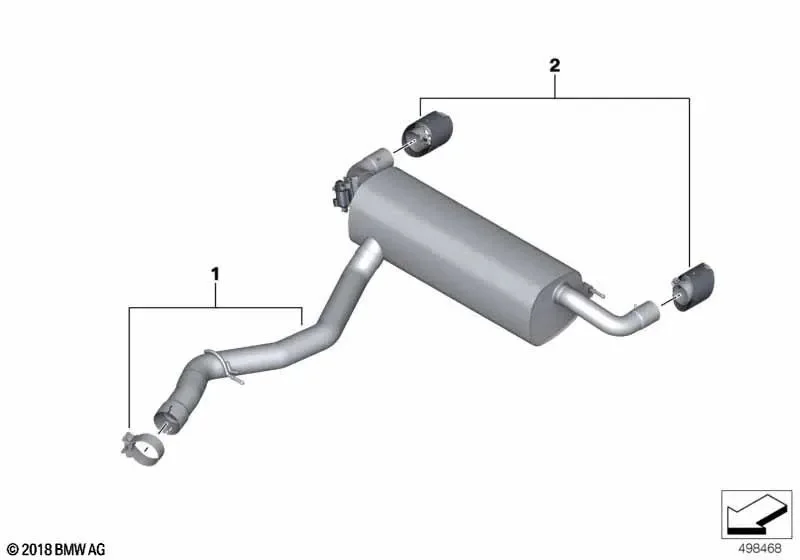 BMW G20 G22 M Performance Arka Susturucu 18302464496