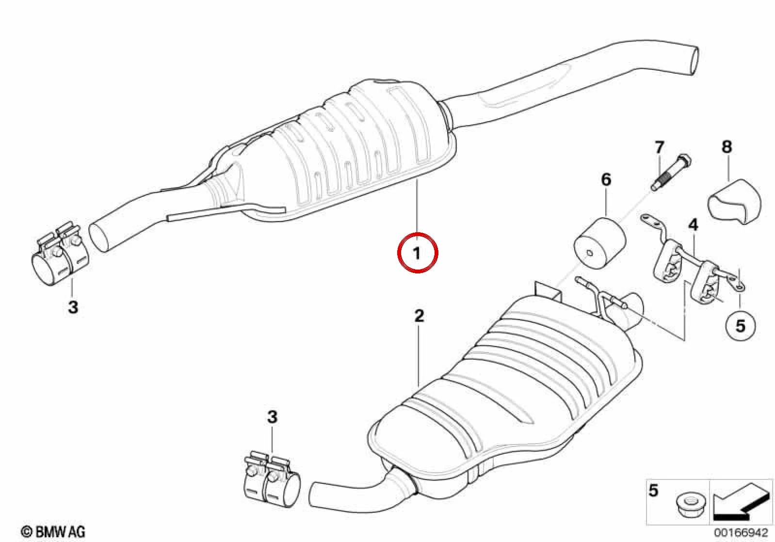 BMW X3 E83 Orta Egzoz Susturucusu 18303413814