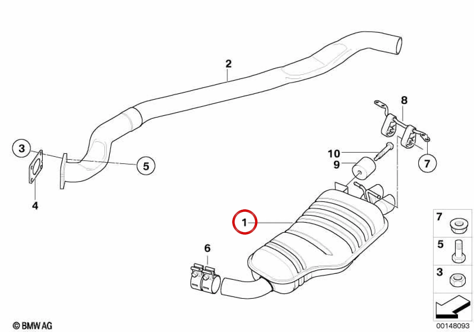 BMW X3 E83 Arka Ek Egzoz Susturucusu 18303416722