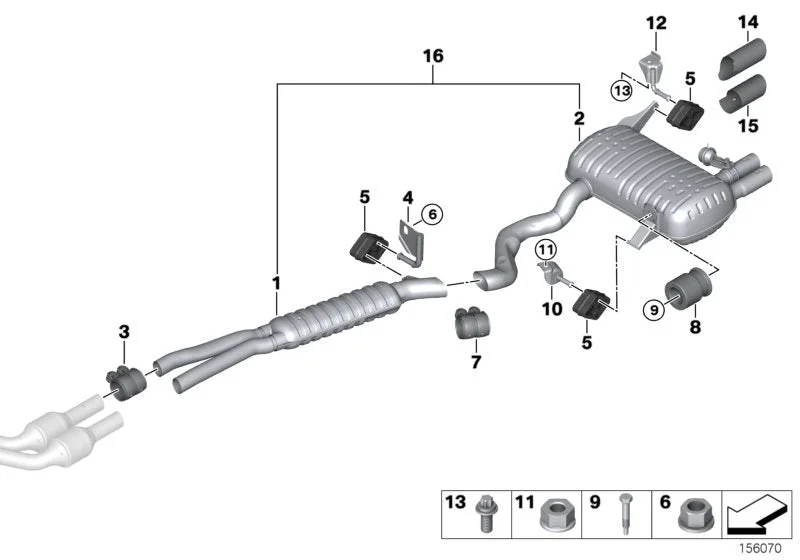 BMW 3 Serisi E90 E92 E93 Arka Ek Susturucu 18307566942