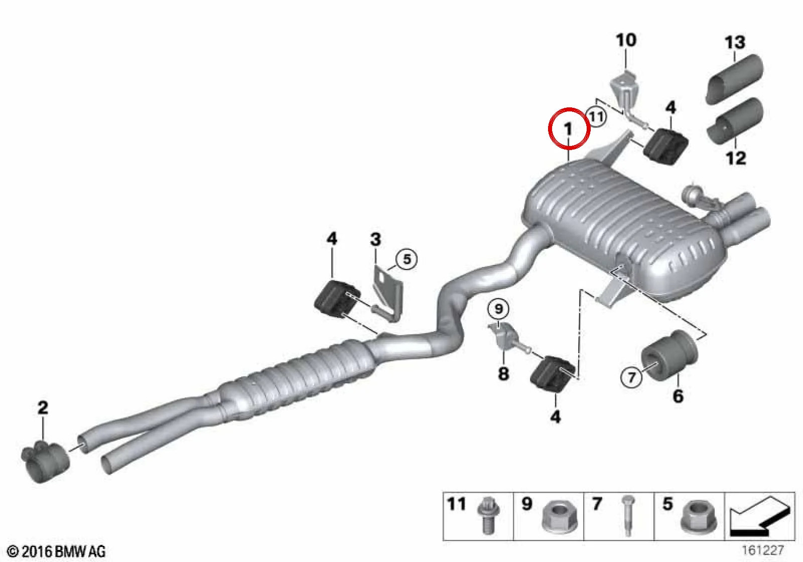 BMW 3 Serisi E90 E91 Arka Egzoz Susturucusu 18307572671