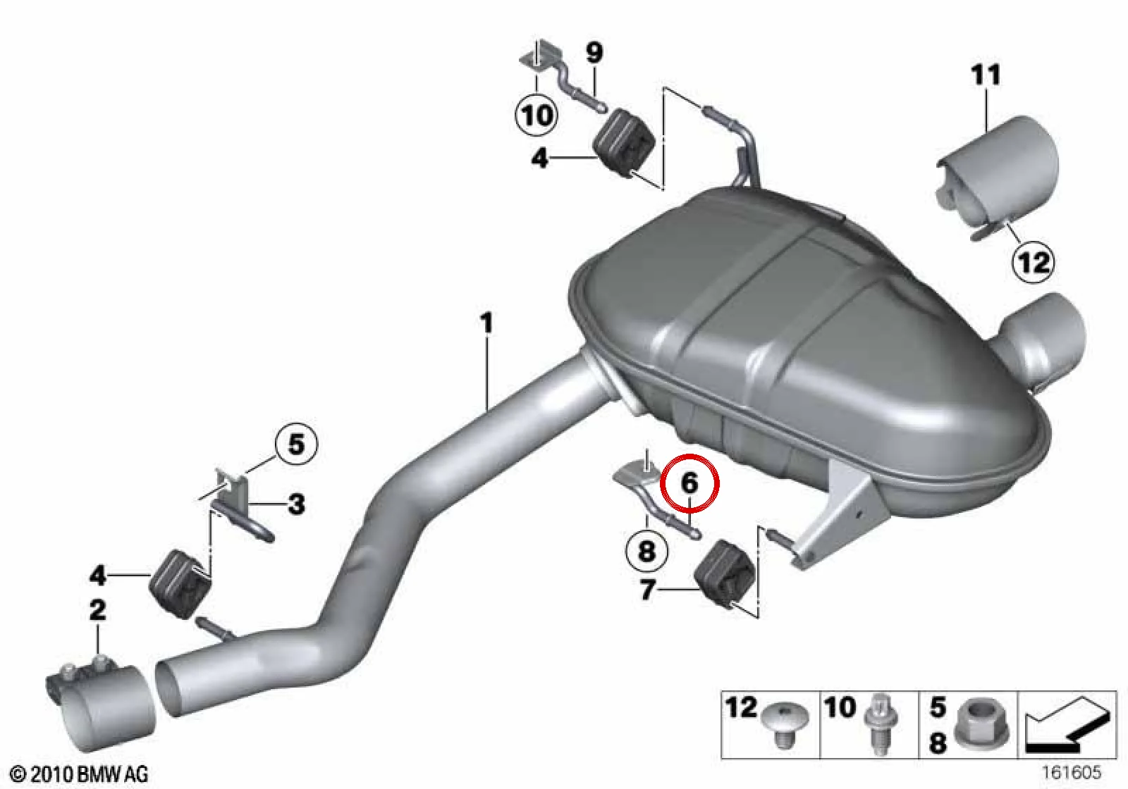 BMW 1 Serisi E82 E88 Egzoz Tutucu Braketi 18307574949