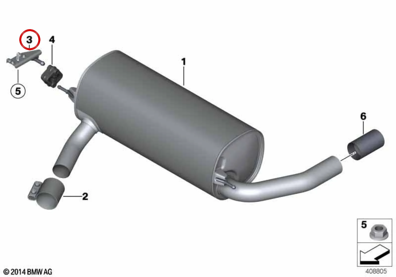 BMW F20 F21 F22 F23… Arka Sağ Susturucu Braketi 18307620364