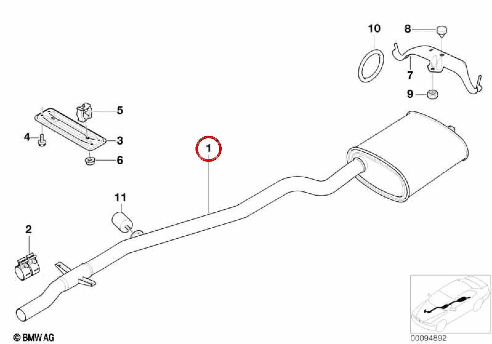 BMW 5 Serisi E39 Arka Egzoz Son Susturucusu 18307785943