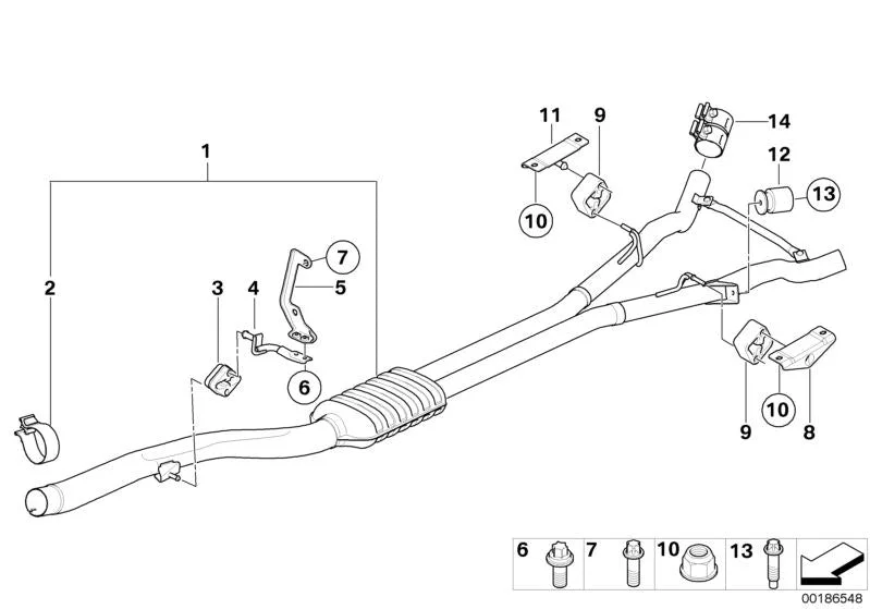 BMW E60 E61 E63 E64 Egzoz Borusu Tutucusu 18307793794