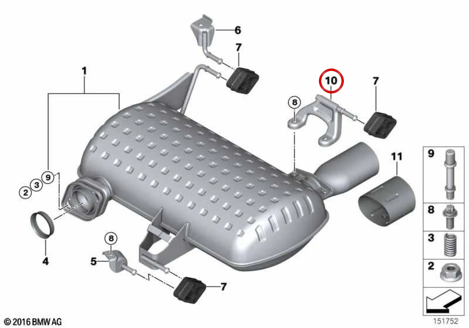 BMW 3 Serisi E90 E91 E92 E93 Egzoz Askı Braketi 18307795750
