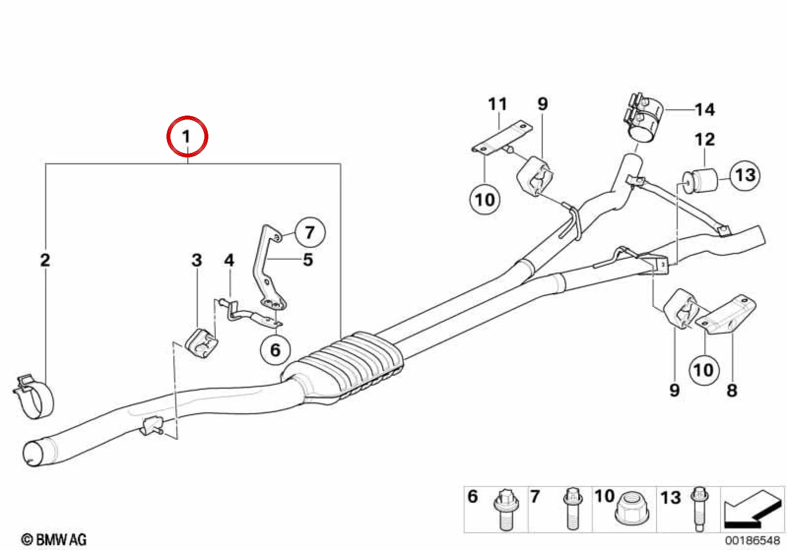 BMW 6 Serisi E63 E64 Ön Egzoz Susturucusu 18307804228