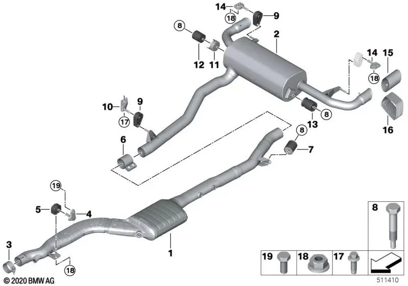 BMW E81 E82 E87 E88… Egzoz Salınım Damperi 18307809695