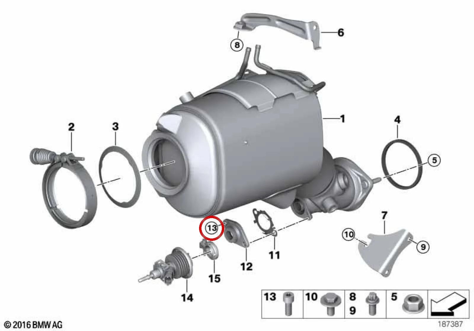 BMW E70 E71 E90 Torx Başlı Egzoz Cıvatası 18307812172