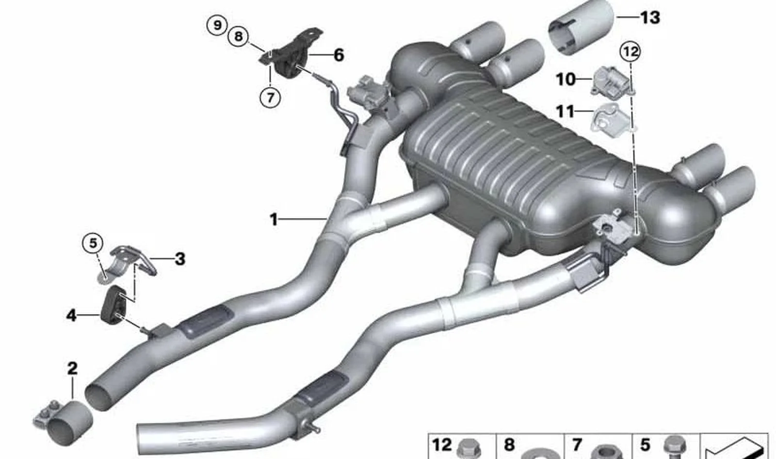 BMW 4 Serisi F83 Klapeli Arka Susturucu 18307851179