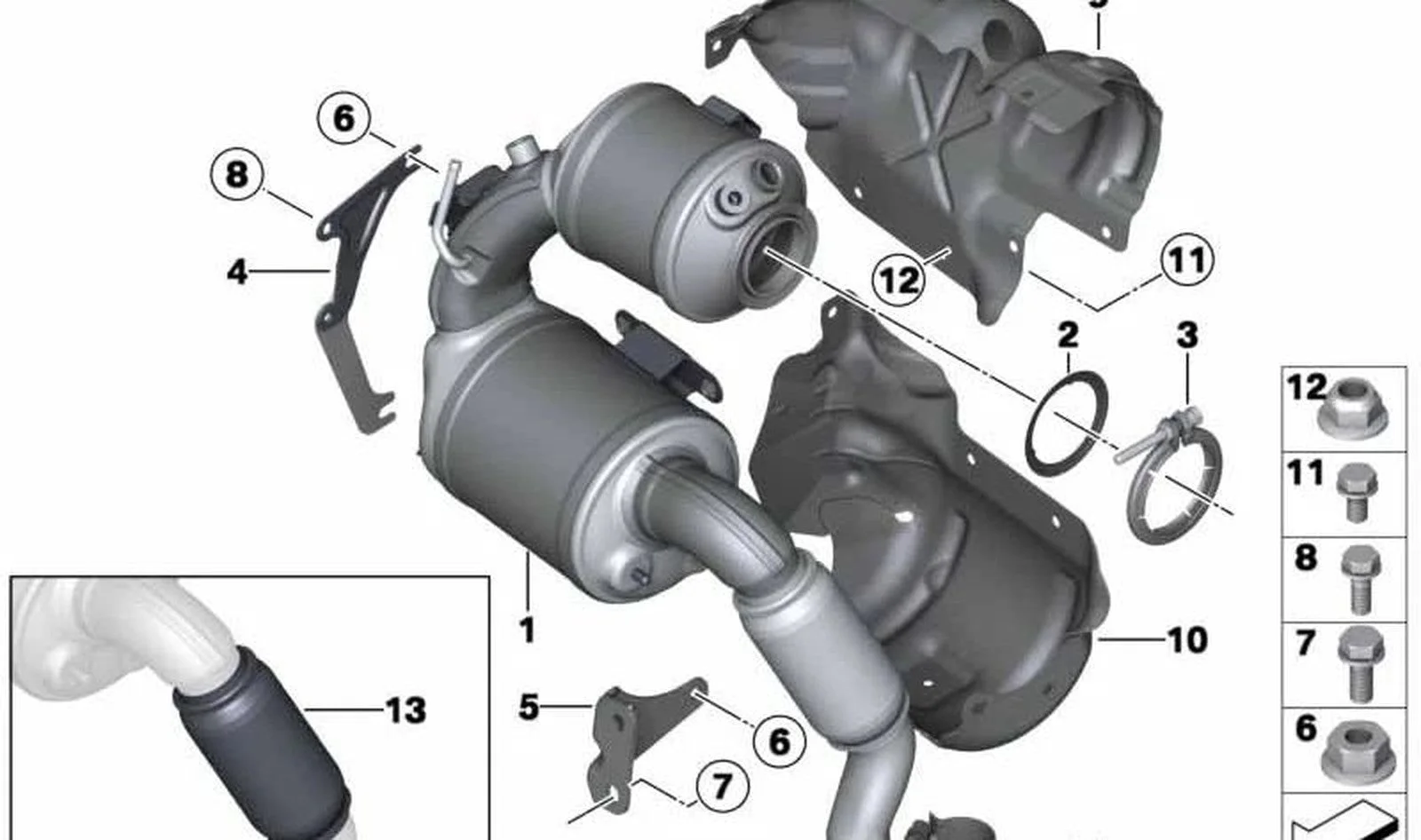 BMW R55 R56 R57 R58… Egzoz Isı Yalıtım Sacı 18308509066