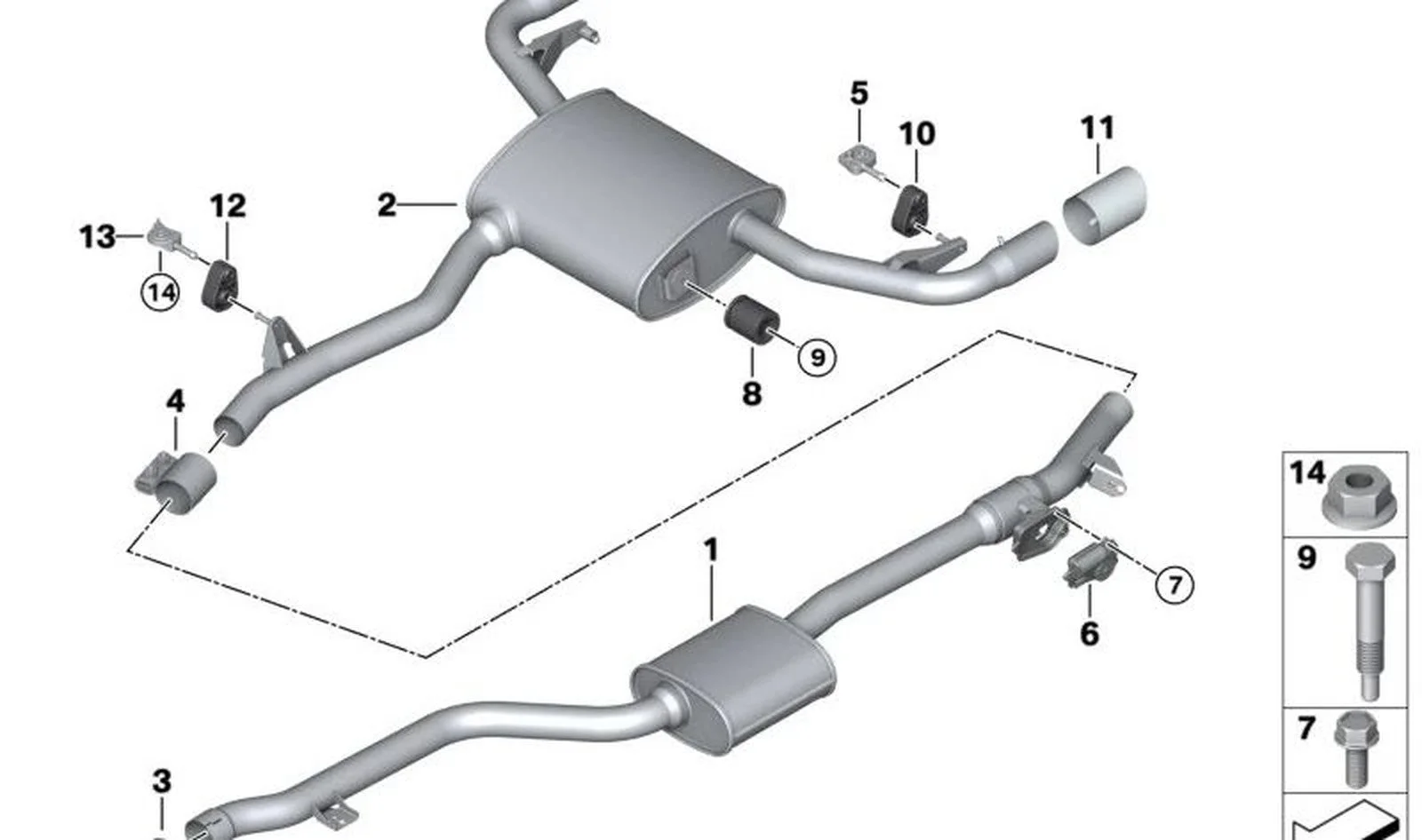 BMW F90 F91 F92 F93… Arka Sol Susturucu Askısı 18308582060