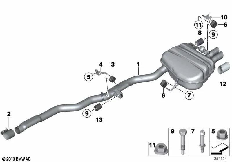BMW F07 F10 F11 F20… Egzoz Salınım Sönümleyicisi 18308624195