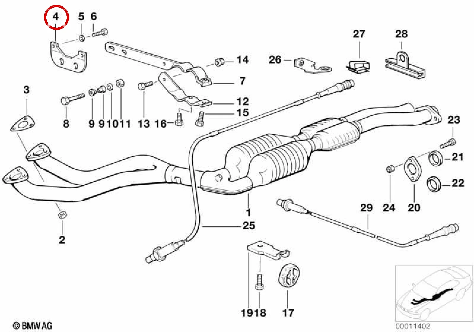 BMW 3 Serisi E36 Egzoz Yapısal Tutucu Braketi 18311728523