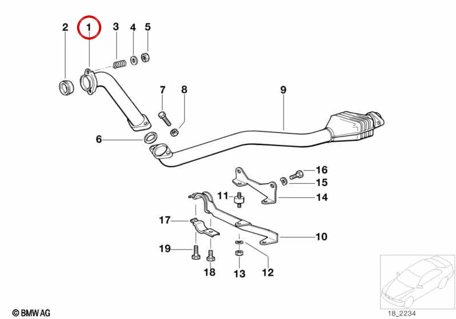 BMW 3 Serisi E36 Ara Egzoz Borusu 18312244290
