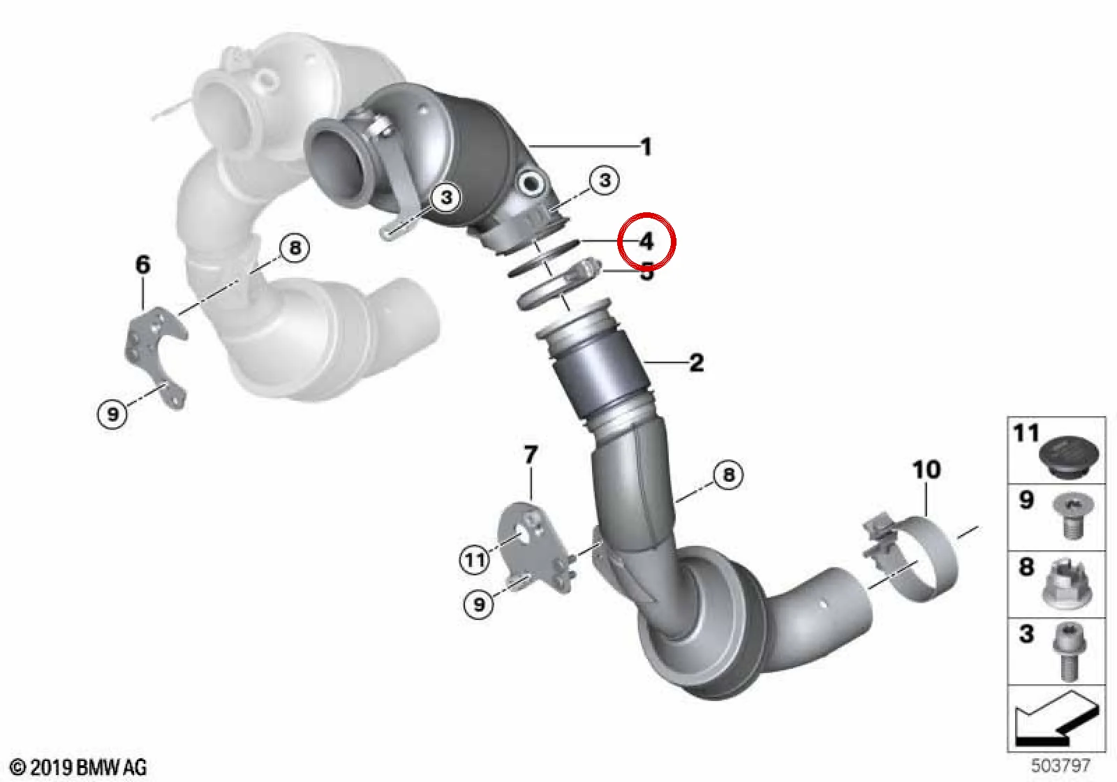 BMW F90 F91 F92 F93 Katalizör Contası 18327856835