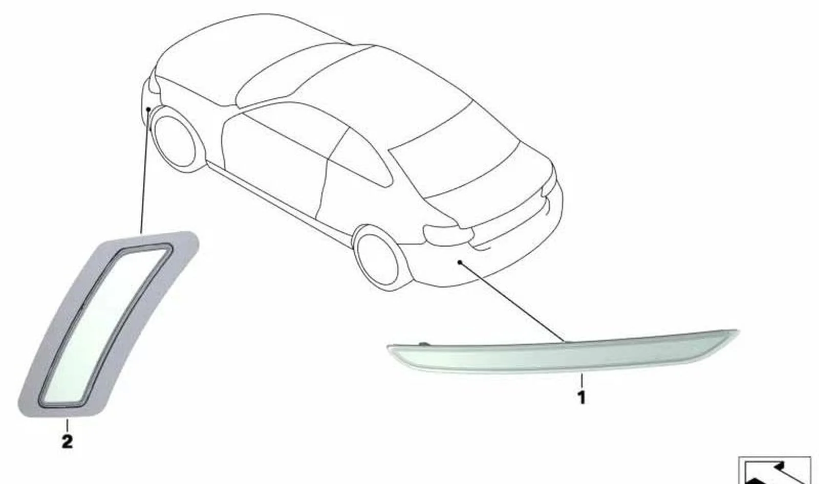 BMW 2 Serisi F22 Arka Reflektör Sağ M 63147848450