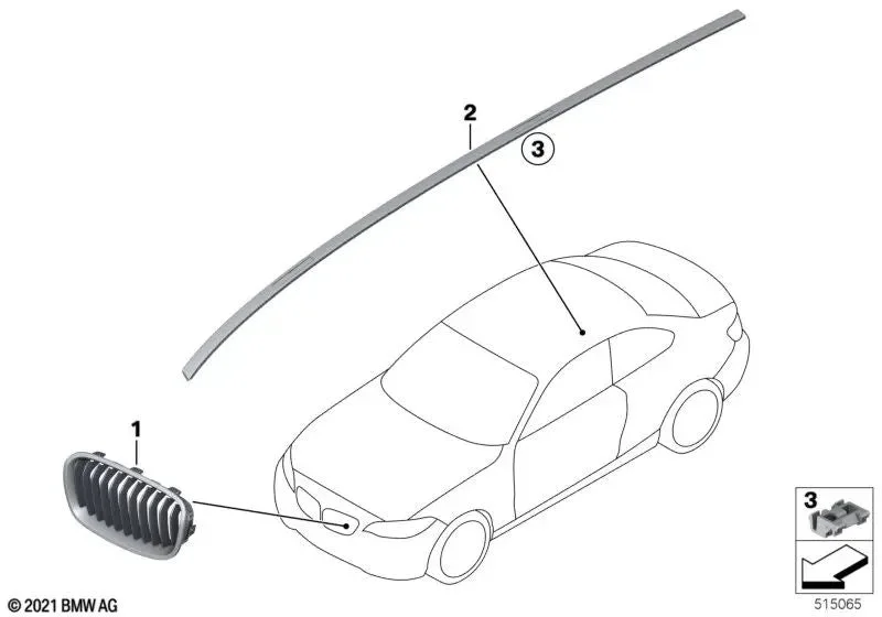 BMW 2 Serisi F22 F23 Lci Ön Panjur Sol Sport M 51117464483