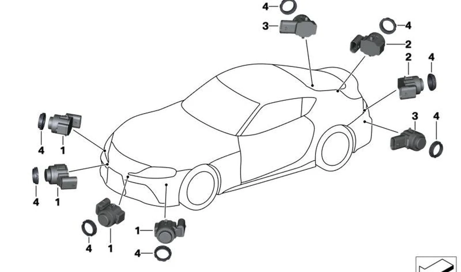 BMW 2 Serisi F44 Ön PDC Sensörü 66207927819