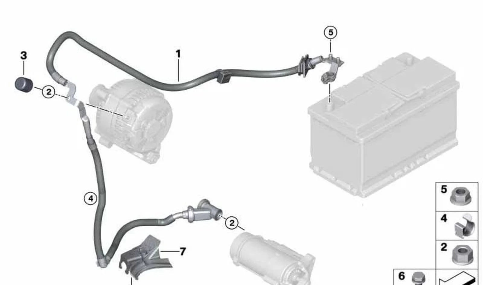 BMW 2 Serisi F45 Akümülatör Kablosu 12428654632