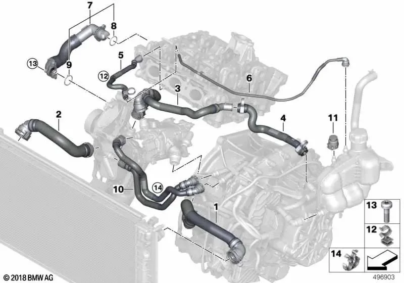 BMW 2 Serisi F45 Termostat Hortumu 11518631942