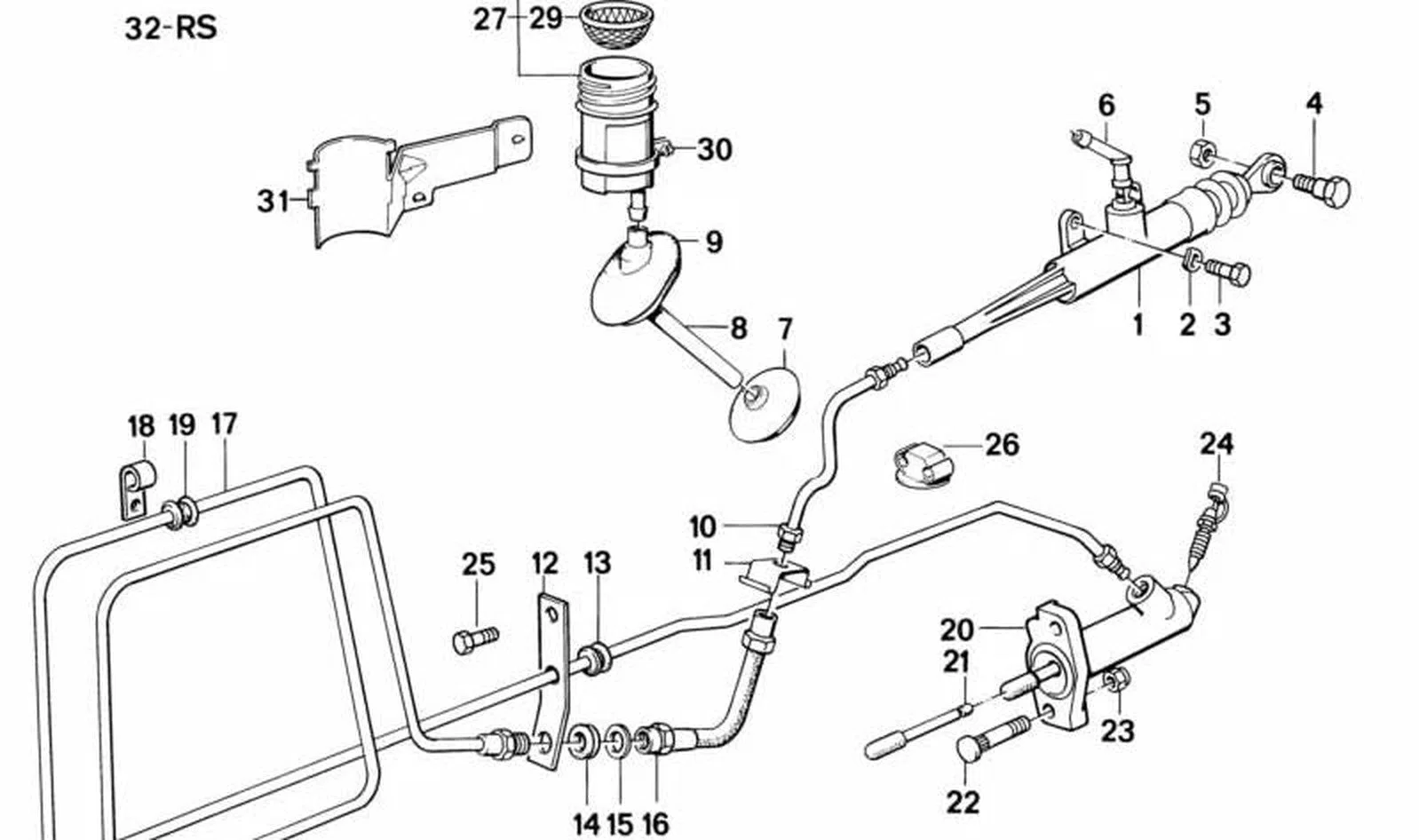 BMW E32 E34 Debriyaj Hidrolik Deposu Braketi 21521156478