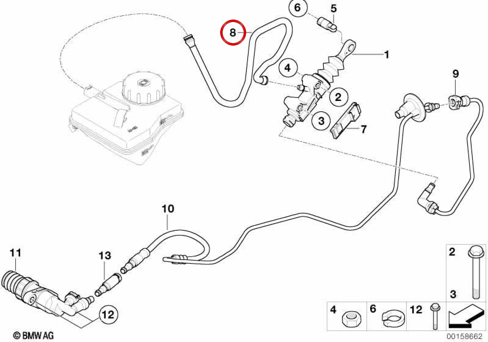 BMW MINI R50 R52 R53 Debriyaj Emiş Hortumu 21526756150