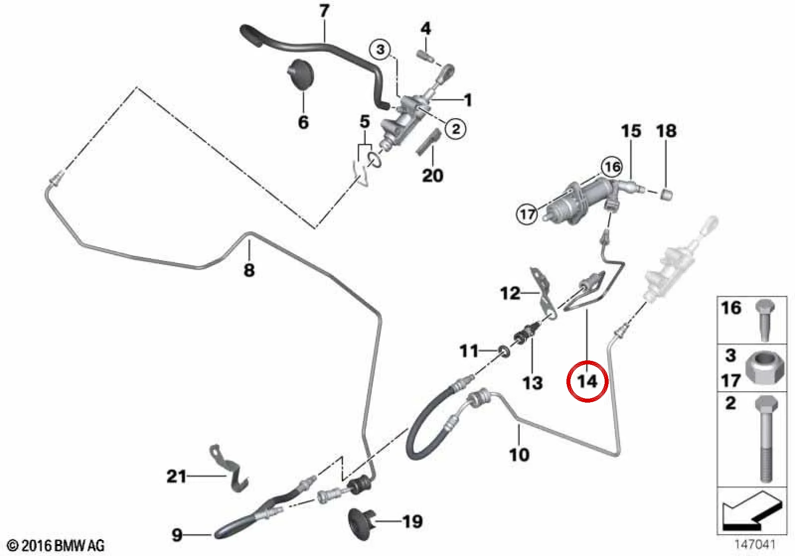 BMW 3 Serisi E90 E91 E92 E93 Debriyaj Hidrolik Boru Hattı 21526784404