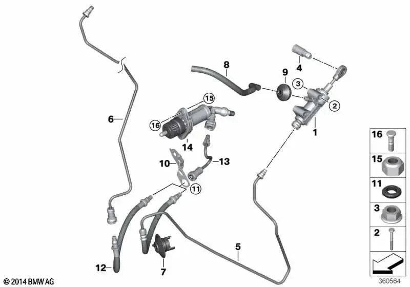 BMW E81 E87 F20 F30… Debriyaj Basınç Borusu 21526869285